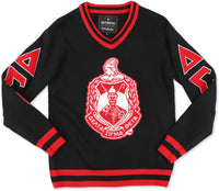 Big Boy Delta Sigma Theta Divine 9 S5 V-Neck Sweater [Black]