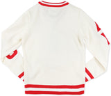 Big Boy Delta Sigma Theta Divine 9 S5 V-Neck Sweater [Ivory White]