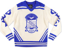 Big Boy Phi Beta Sigma Divine 9 S5 V-Neck Sweater [Ivory White]