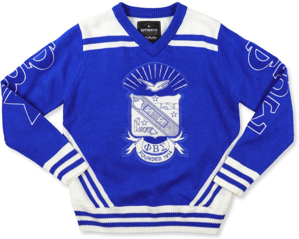 Big Boy Phi Beta Sigma Divine 9 S5 V-Neck Sweater [Royal Blue]