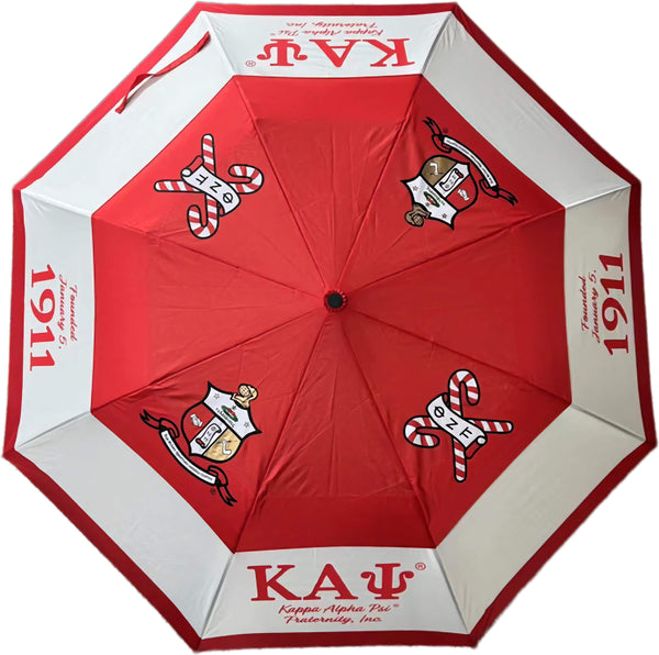 Kappa Alpha Psi 2 Fold Collapsible Umbrella [Red]