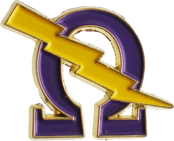 Omega Psi Phi Que Lightning Bolt Symbol Lapel Pin [Purple]
