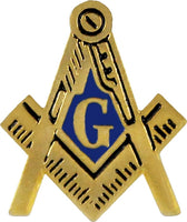 Mason Blue House Symbol Cut-Out Lapel Pin [Gold]