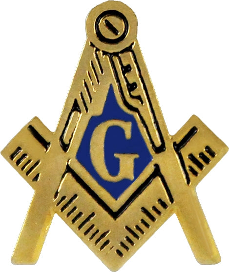 Mason Blue House Symbol Cut-Out Lapel Pin [Gold]