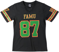 Big Boy Florida A&M Rattlers S2 Womens Football Jersey Tee [Black]