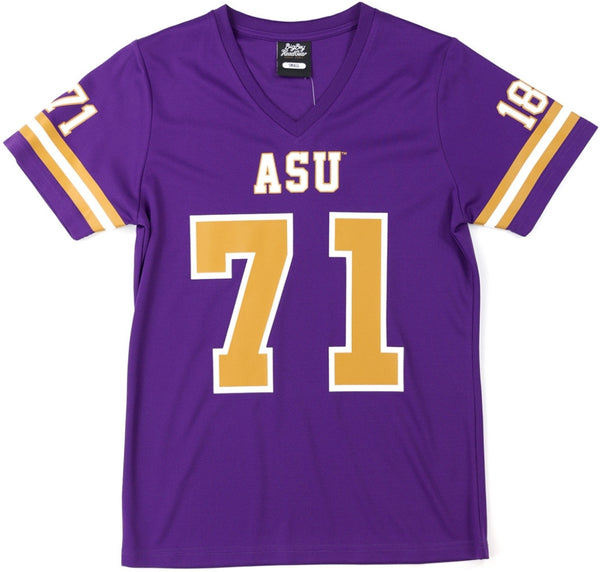 Big Boy Alcorn State Braves S2 Womens Football Jersey Tee [Purple]