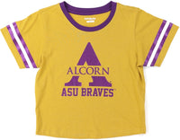 Big Boy Alcorn State Braves S6 State Womens Cropped Tee [Gold]