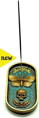 Brass Moth Polystone Incense Stick Plate [Brass]