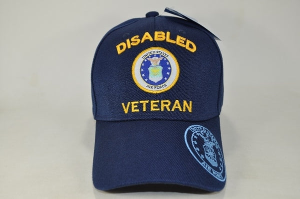 Disabled Air Force Veteran M1372 Shadow On Bill Mens Cap [Navy Blue]
