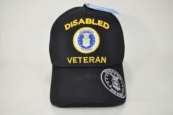 Disabled Air Force Veteran M1372 Shadow On Bill Mens Cap [Black]