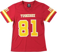 Big Boy Tuskegee Golden Tigers S2 Womens Football Jersey Tee [Crimson Red]