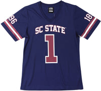 Big Boy South Carolina State Bulldogs S2 Womens Football Jersey Tee [Navy Blue]
