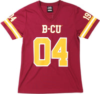Big Boy Bethune-Cookman Wildcats S2 Womens Football Jersey Tee [Crimson Red]