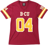 Big Boy Bethune-Cookman Wildcats S2 Womens Football Jersey Tee [Crimson Red]