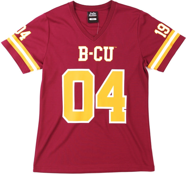 Big Boy Bethune-Cookman Wildcats S2 Womens Football Jersey Tee [Crimson Red]