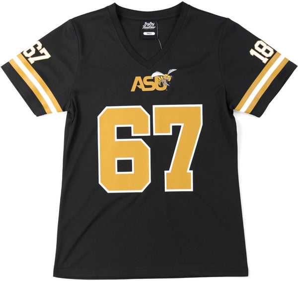 Big Boy Alabama State Hornets S2 Womens Football Jersey Tee [Black]