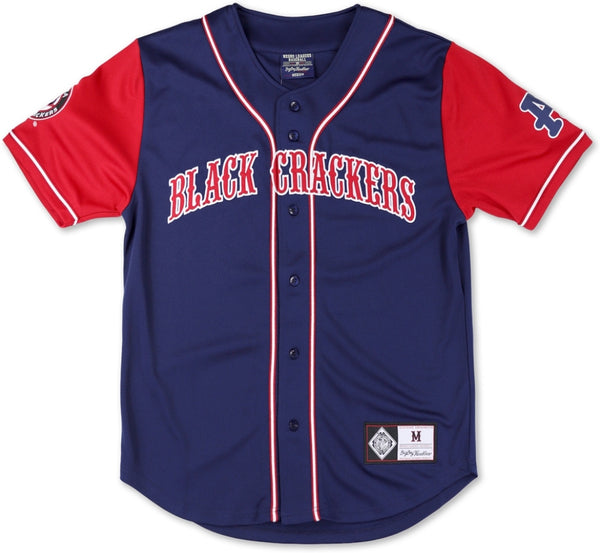 Big Boy Atlanta Black Crackers S5 Adult Baseball Jersey [Navy Blue]