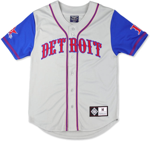 Big Boy Detroit Stars S5 Adult Baseball Jersey [Grey]