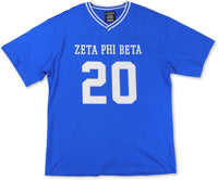 Big Boy Zeta Phi Beta Divine 9 S1 Oversized Chenille Football Jersey Tee [Royal Blue]