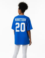 Big Boy Zeta Phi Beta Divine 9 S1 Oversized Chenille Football Jersey Tee [Royal Blue]