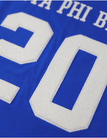 Big Boy Zeta Phi Beta Divine 9 S1 Oversized Chenille Football Jersey Tee [Royal Blue]