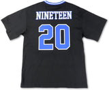 Big Boy Zeta Phi Beta Divine 9 S1 Oversized Chenille Football Jersey Tee [Black]