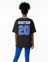 Big Boy Zeta Phi Beta Divine 9 S1 Oversized Chenille Football Jersey Tee [Black]