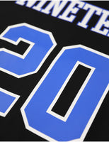 Big Boy Zeta Phi Beta Divine 9 S1 Oversized Chenille Football Jersey Tee [Black]