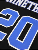 Big Boy Zeta Phi Beta Divine 9 S1 Oversized Chenille Football Jersey Tee [Black]