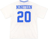 Big Boy Zeta Phi Beta Divine 9 S1 Oversized Chenille Football Jersey Tee [Ivory White]