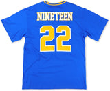 Big Boy Sigma Gamma Rho Divine 9 S1 Oversized Chenille Football Jersey Tee [Royal Blue]