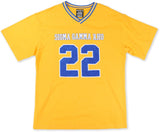Big Boy Sigma Gamma Rho Divine 9 S1 Oversized Chenille Football Jersey Tee [Gold]