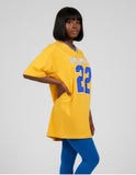 Big Boy Sigma Gamma Rho Divine 9 S1 Oversized Chenille Football Jersey Tee [Gold]