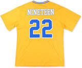 Big Boy Sigma Gamma Rho Divine 9 S1 Oversized Chenille Football Jersey Tee [Gold]