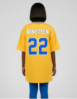 Big Boy Sigma Gamma Rho Divine 9 S1 Oversized Chenille Football Jersey Tee [Gold]