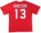 Big Boy Delta Sigma Theta Divine 9 S1 Oversized Chenille Football Jersey Tee [Red]
