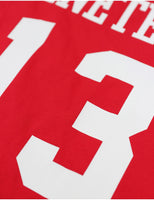 Big Boy Delta Sigma Theta Divine 9 S1 Oversized Chenille Football Jersey Tee [Red]