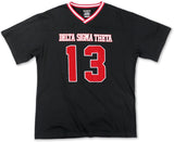 Big Boy Delta Sigma Theta Divine 9 S1 Oversized Chenille Football Jersey Tee [Black]