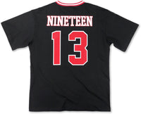 Big Boy Delta Sigma Theta Divine 9 S1 Oversized Chenille Football Jersey Tee [Black]