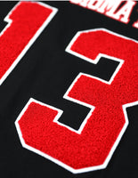 Big Boy Delta Sigma Theta Divine 9 S1 Oversized Chenille Football Jersey Tee [Black]