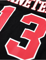 Big Boy Delta Sigma Theta Divine 9 S1 Oversized Chenille Football Jersey Tee [Black]