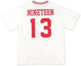 Big Boy Delta Sigma Theta Divine 9 S1 Oversized Chenille Football Jersey Tee [Ivory White]