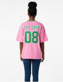 Big Boy Alpha Kappa Alpha Divine 9 S1 Oversized Chenille Football Jersey Tee [Pink]