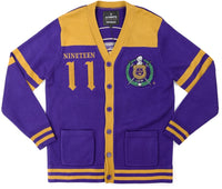 Big Boy Omega Psi Phi Divine 9 S8 Sweater Cardigan [Purple]