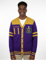 Big Boy Omega Psi Phi Divine 9 S8 Sweater Cardigan [Purple]