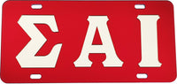 Sigma Alpha Iota Inlaid Mirror Colored License Plate [Red/Silver]