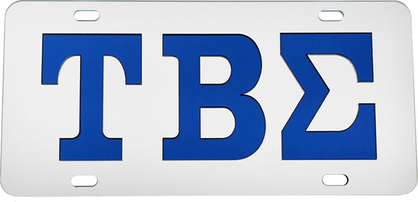 Tau Beta Sigma Inlaid Mirror Colored License Plate [Silver/Blue]