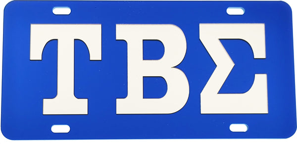 Tau Beta Sigma Inlaid Mirror Colored License Plate [Blue/Silver]