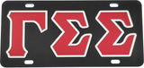 Gamma Sigma Sigma Outline Mirror Colored License Plate [Black/Red/Silver]