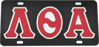 Lambda Theta Alpha Outline Mirror Colored License Plate [Black/Red/Silver]
